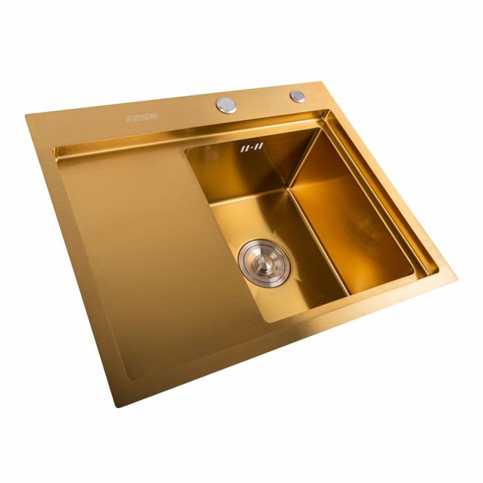 Кухонная мойка Platinum Handmade PVD медная 580x480x220 R (3,0/1,5 мм + дозатор в комплекте)