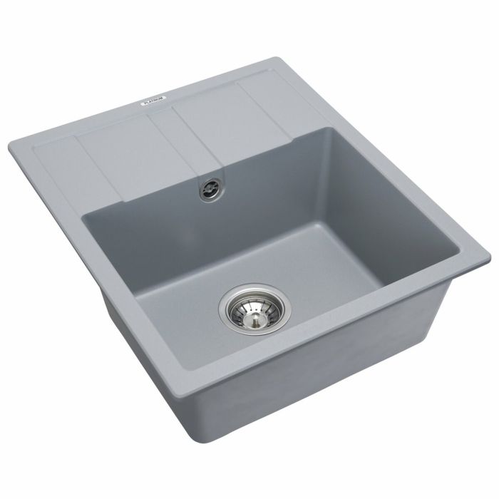Гранитная мойка для кухни Platinum 5851 ARIA матовая Серый металлик