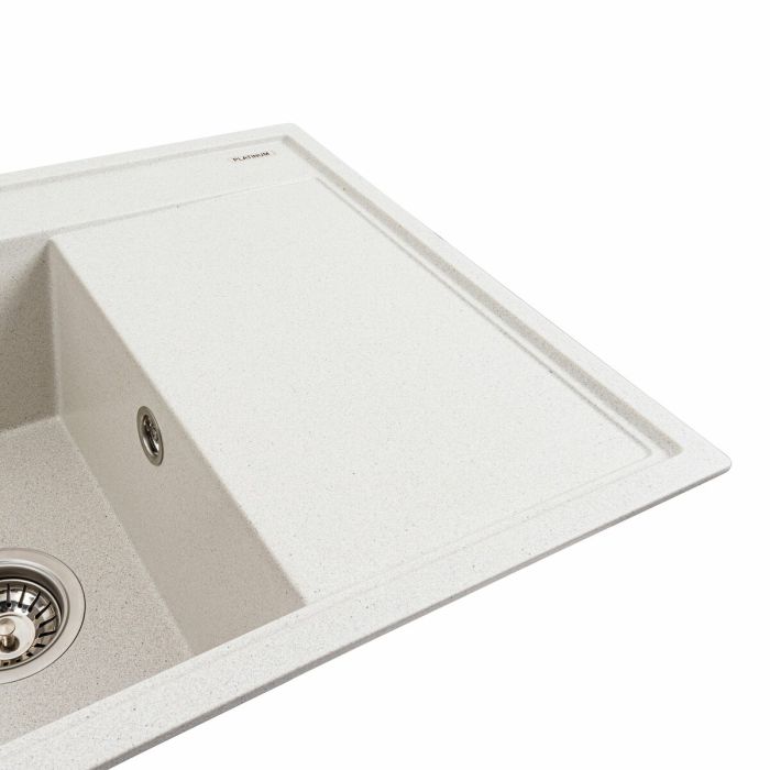 Гранітне миття для кухні Platinum 7950 AZURIT матова Біла в точку, Центр