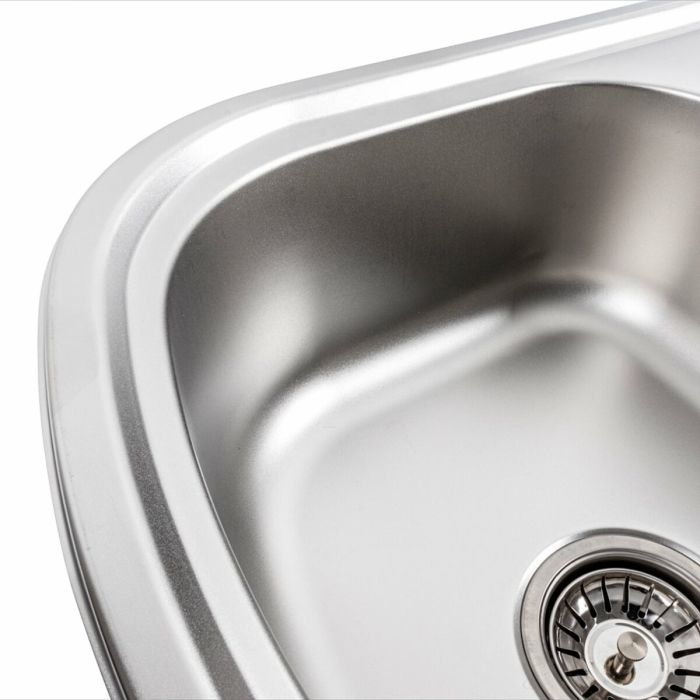 Кухонная мойка из нержавеющей стали Platinum 7749 САТИН (0,8/180 мм), R