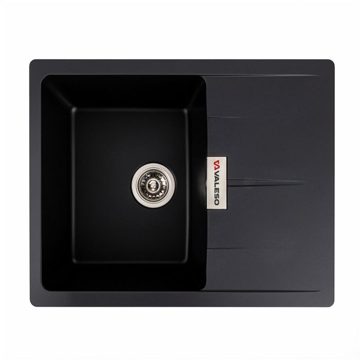 Гранитная мойка для кухни VALESO 6250 ZIRKONE матовая Черная