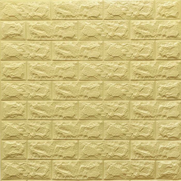 3D панель самоклеющаяся кирпич Желто-песочный 700x770x7мм (009-7) SW-00000046