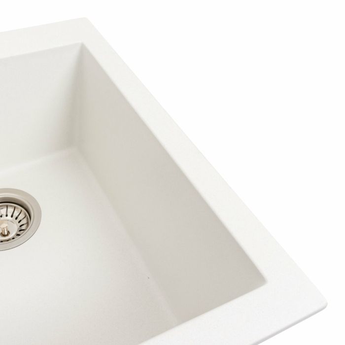 Гранитная мойка для кухни Platinum 4150 SOKIL матовая (белоснежная), ЦЕНТР