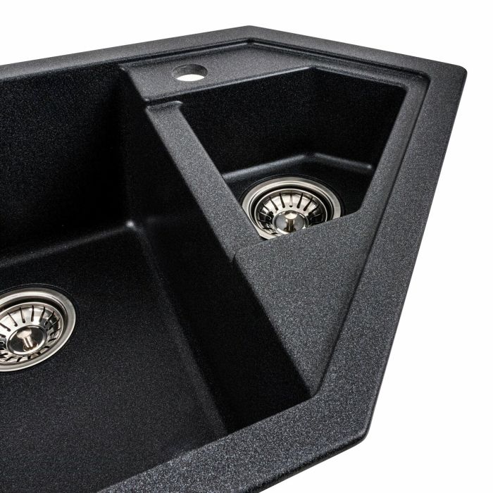 Гранитная мойка для кухни Platinum 9950 PANDORA матовый Карбон