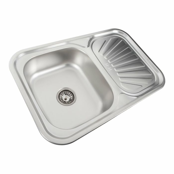 Кухонная мойка из нержавеющей стали Platinum ДЕКОР 7549 (0,8/180 мм), L
