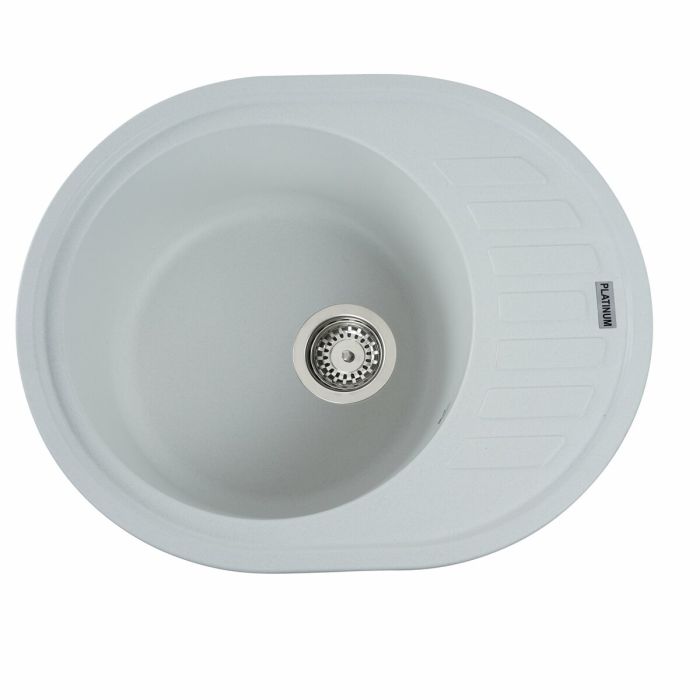 Гранітна мийка для кухні Platinum 6250 SOUL матова Біла, L