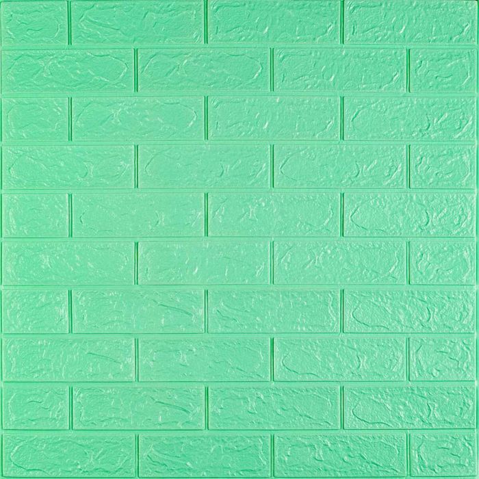 3D панель самоклеющаяся кирпич Мята 700x770x3мм (012-3) SW-00000233