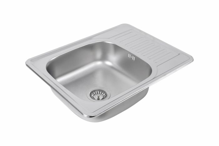 Кухонная мойка из нержавеющей стали Platinum 6550 САТИН (0,8/180 мм), R