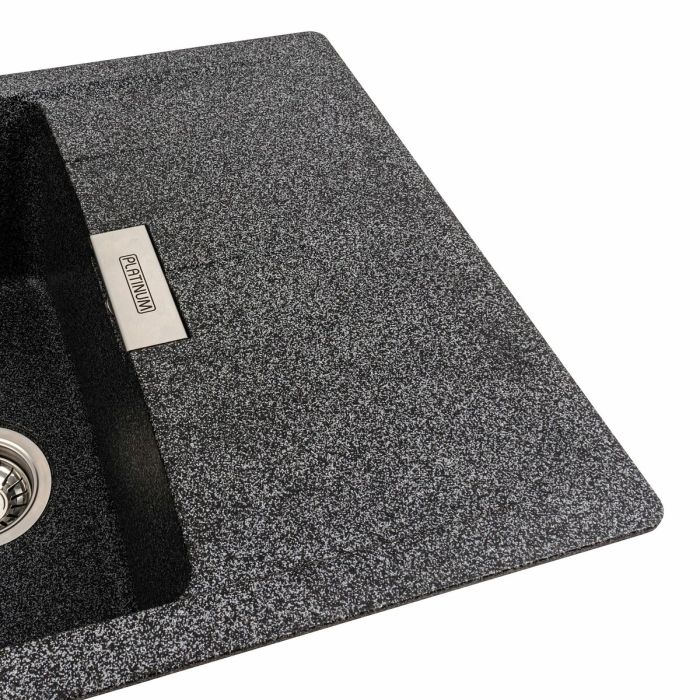 Гранитная мойка для кухни Platinum 6250 ZIRKONE матовый Графит