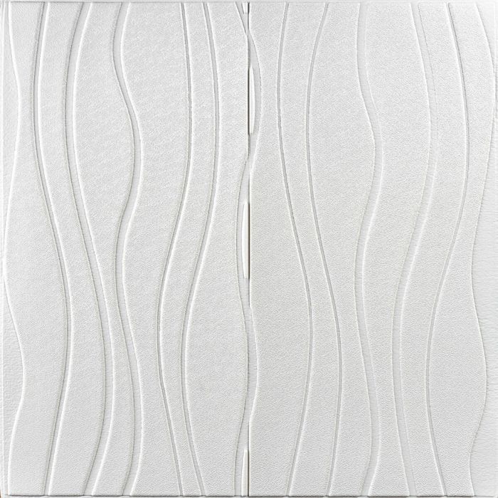 Самоклеющаяся декоративная потолочная стеновая 3D панель волны 700x700x7мм (166) SW-00000242