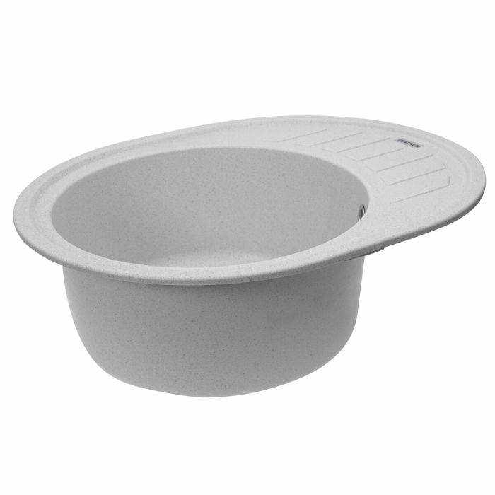 Гранитная мойка для кухни Platinum 6250 SOUL матовая Белая в точку, R