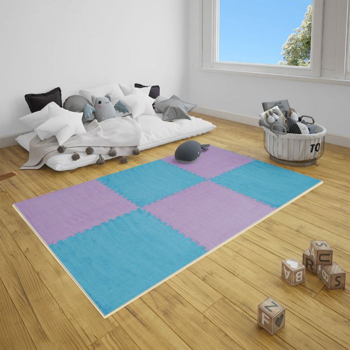 Пол-пазл плюшевый ГОЛУБОЙ 60*60*1cm (D) SW-00002091