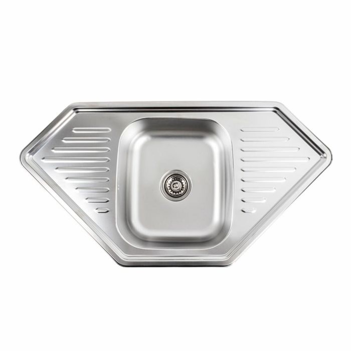 Кухонная мойка из нержавеющей стали Platinum 9550В ДЕКОР (0,8/180 мм), L