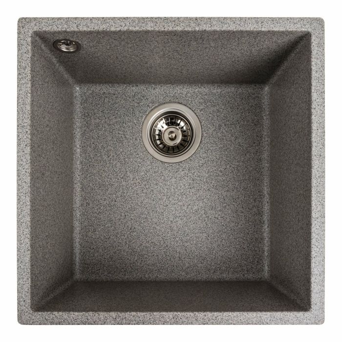 Гранитная мойка для кухни Platinum 4040 RUBA матовый серый