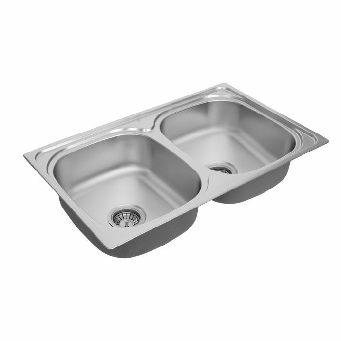Кухонная мойка из нержавеющей стали прямоугольная Platinum ДЕКОР 7848D (0,8/180 мм)