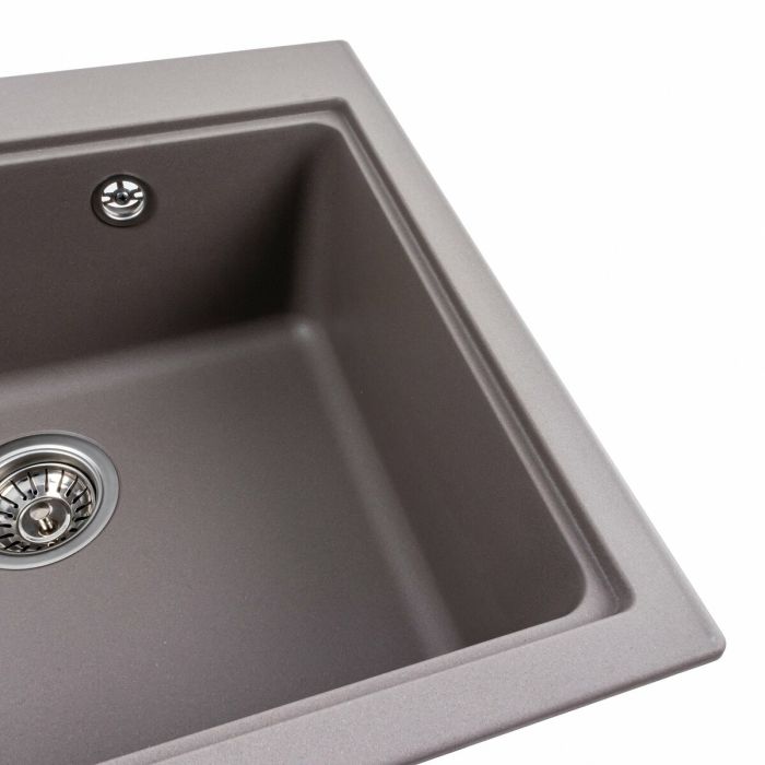 Гранитная мойка для кухни Platinum 5852 VESTA матовая Дюна, ЦЕНТР