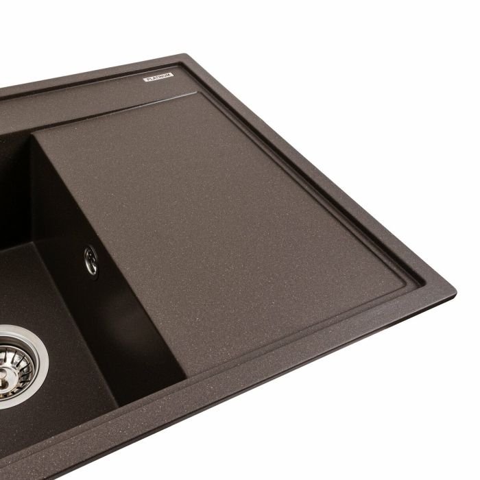 Гранитная мойка для кухни Platinum 7950 AZURIT матовая Темная скала
