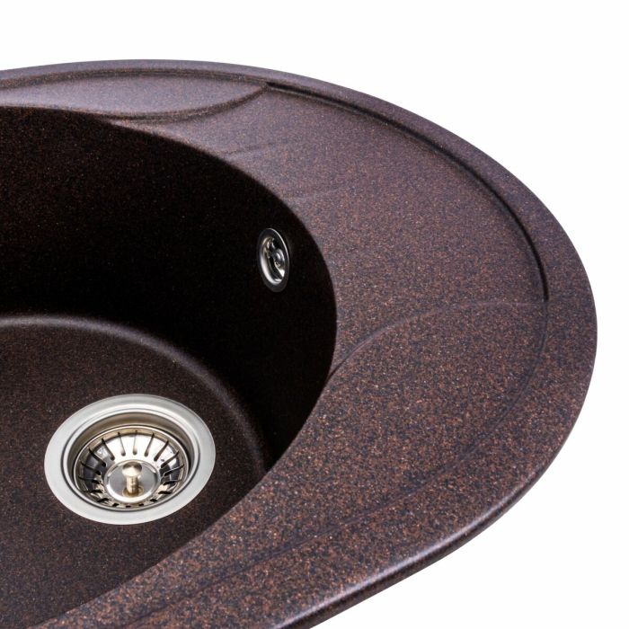Гранитная мойка для кухни Platinum 5847 ONYX матовая Шоколад