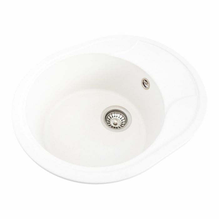Гранитная мойка для кухни Platinum 5847 ONYX матовая (белоснежная), L