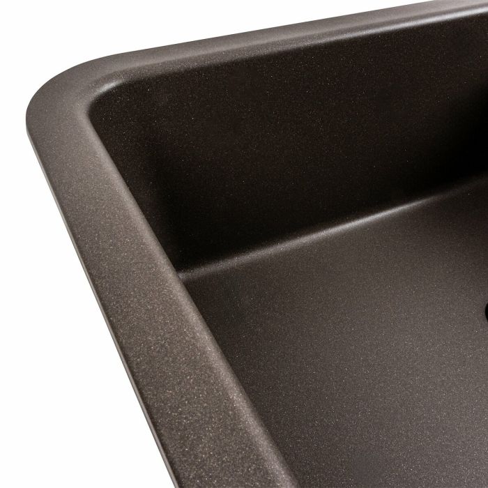 Гранитная мойка для кухни Platinum 7850 CUBE матовая Темная скала, R
