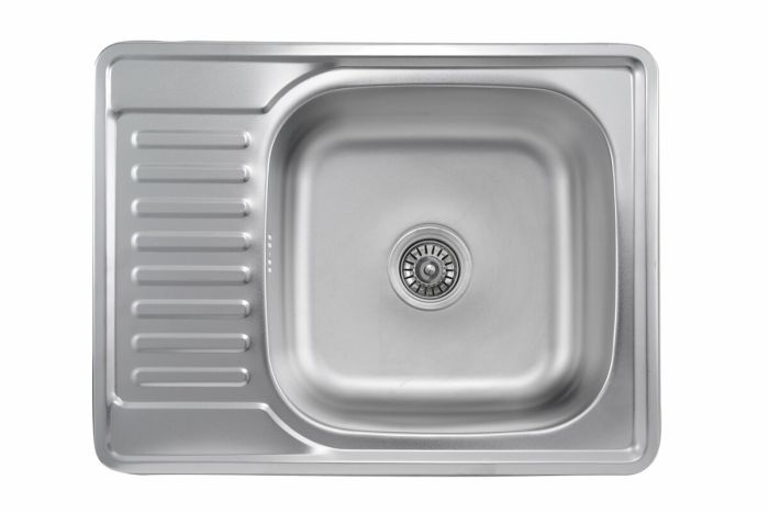 Кухонная мойка из нержавеющей стали Platinum 6550 САТИН (0,8/180 мм), R