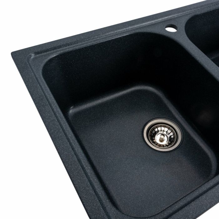Гранитная мойка для кухни Platinum 7950 Equatoria матовая Антрацит