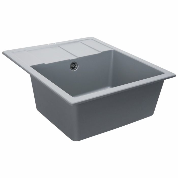 Гранитная мойка для кухни Platinum 5851 ARIA матовая Серый металлик