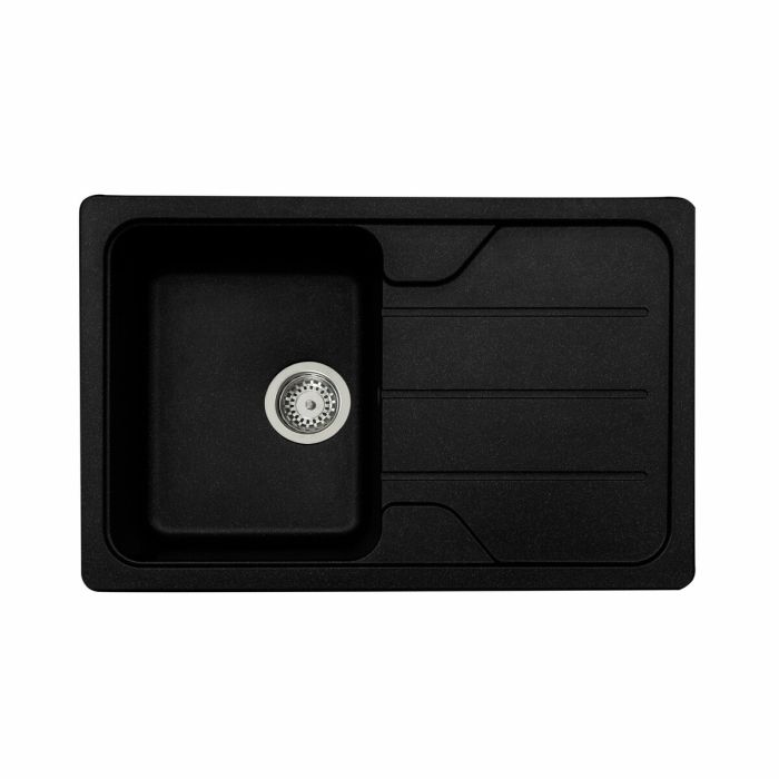 Гранитная мойка для кухни Platinum 7850 VERONA матовая Черный металлик, L