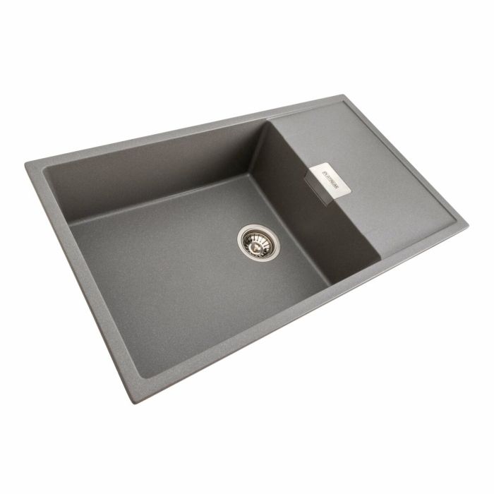 Гранитная мойка для кухни Platinum 8650 DIAMOND матовая (серый муссон)