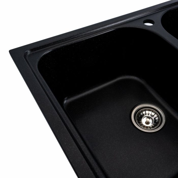 Гранитная мойка для кухни Platinum 7950 Equatoria матовый Черный металлик