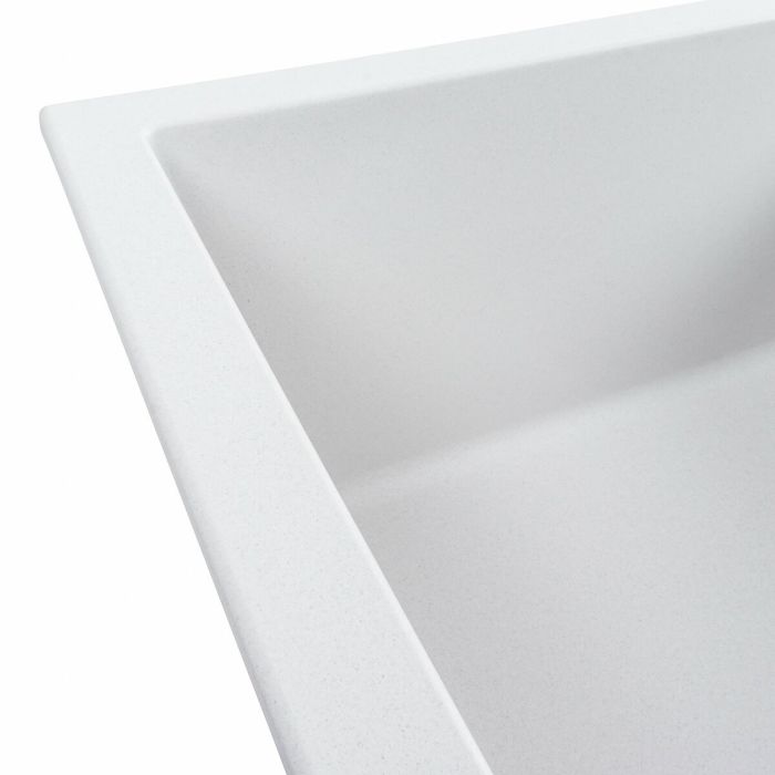 Гранитная мойка для кухни Platinum 6550 LOTOS матовая Белая