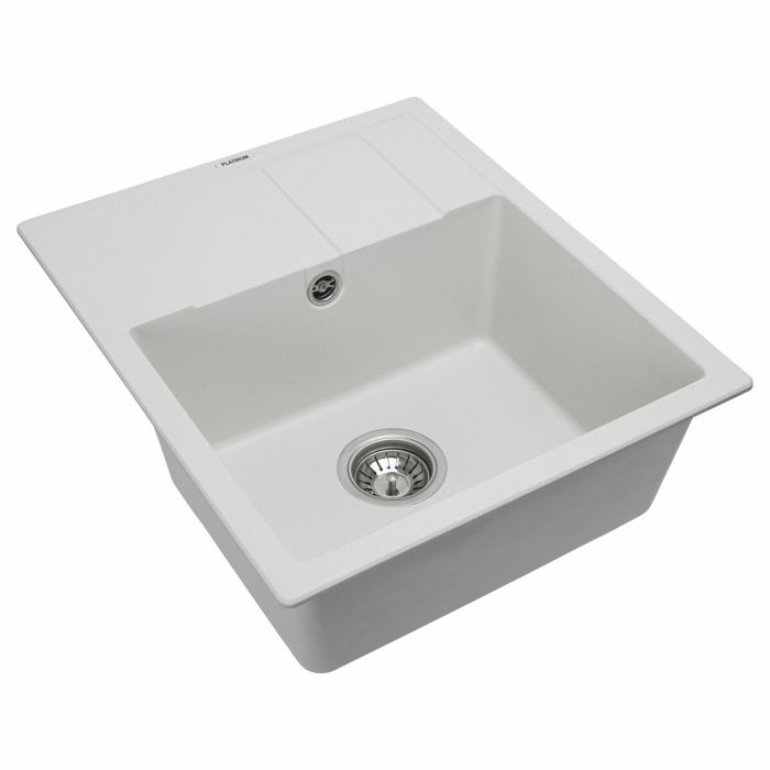 Гранитная мойка для кухни Platinum 5851 ARIA матовая Белоснежная, R