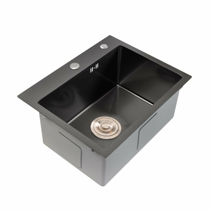 Мойка для кухни Platinum Handmade PVD черная 500х450х220 (толщина 3,0/1,5 мм + дозатор в комплекте)