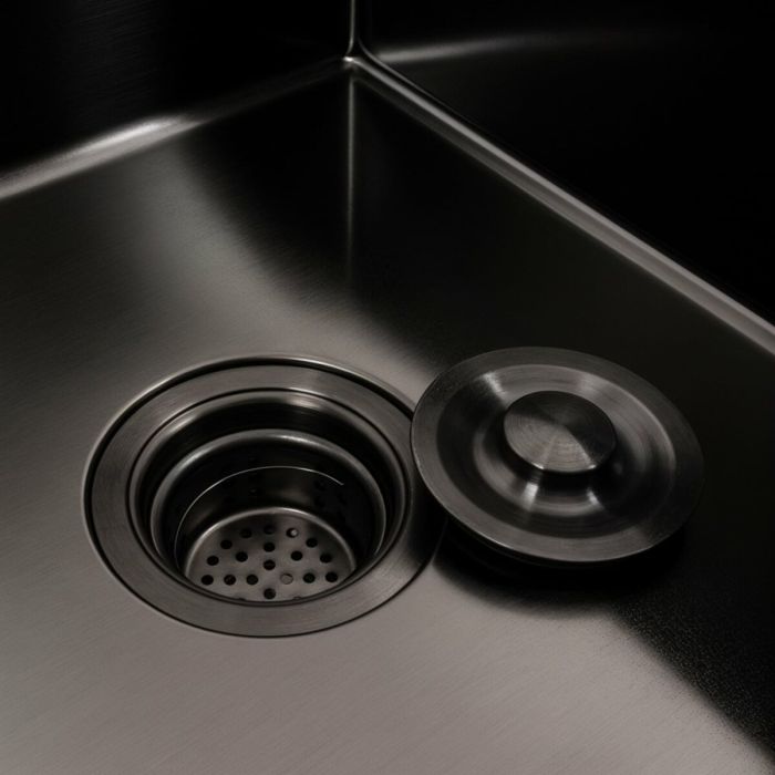 Кухонная мойка CM 78*50 R черная PVD VALESO Handmade (круглый сифон 3,0/0,8)