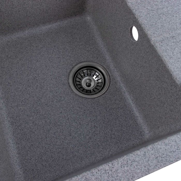 Гранитная мойка для кухни Platinum 6550 INTENSO матовая Серая, L