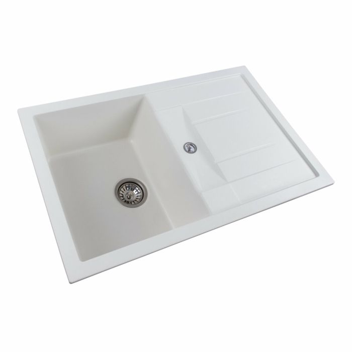 Гранитная мойка для кухни Platinum 7850 TROYA матовая Белая, L