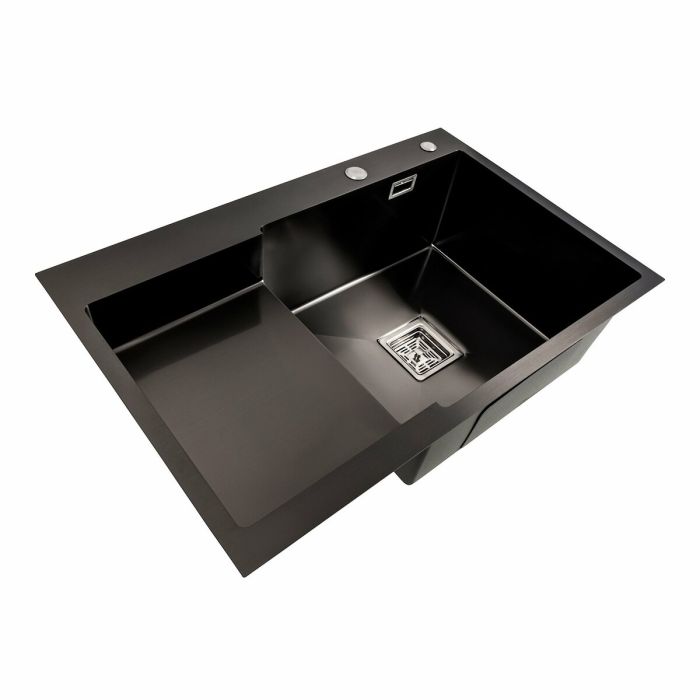 Кухонная мойка 78*50С R PVD черная Platinum Handmade (углубленная полка, 3.0/1.0 мм)