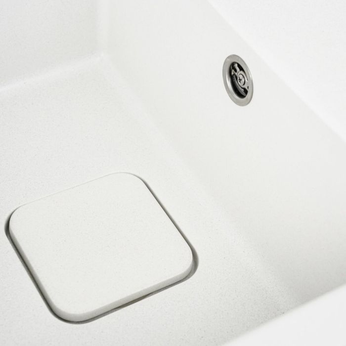 Гранитная мойка для кухни Platinum 7850 CUBE матовая Белоснежная, R