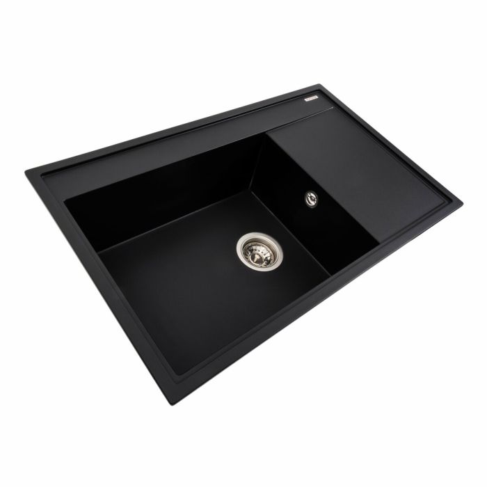 Гранитная мойка для кухни Platinum 7950 AZURIT матовый Черный, ЦЕНТР