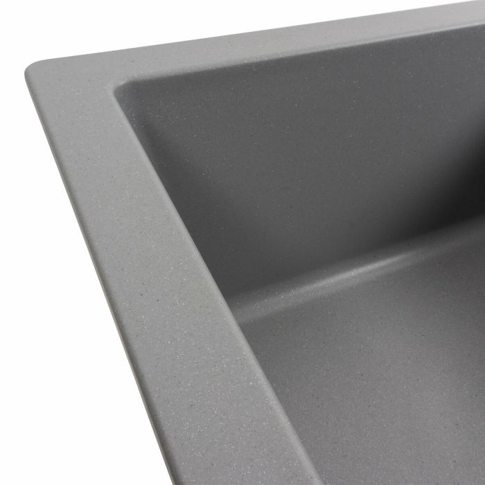 Гранитная мойка для кухни Platinum 6550 INTENSO матовая Серый металлик, АВТО