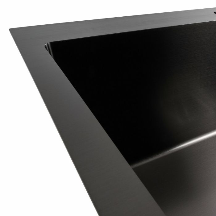Кухонная мойка Platinum Handmade HSB PVD 70*50 черная (квадратный сифон 3,0/1,0)