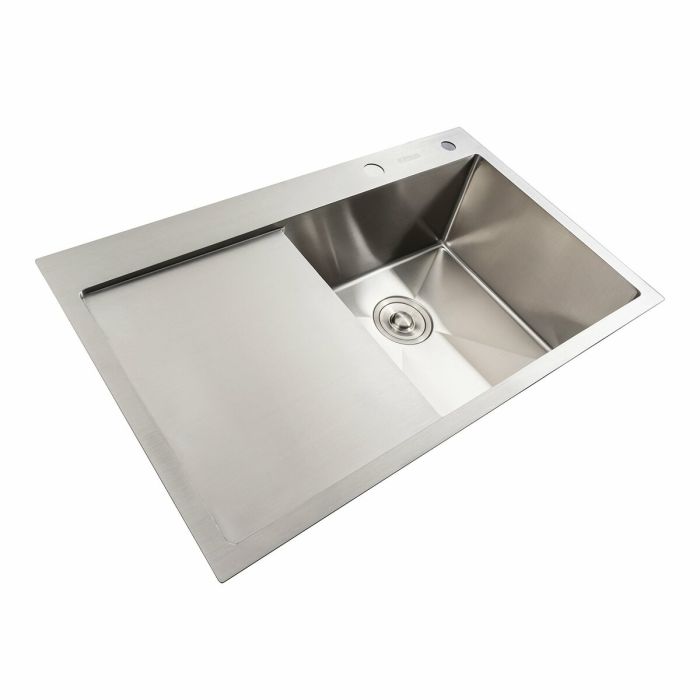 Кухонная мойка нержавеющая сталь 78*48 R Platinum Handmade (два отверстия, круглый сифон 3,0/0,8)