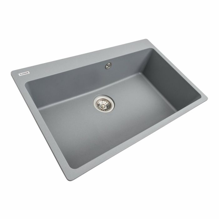 Гранитная мойка для кухни Platinum 7850 Bogema матовая (серый металлик)