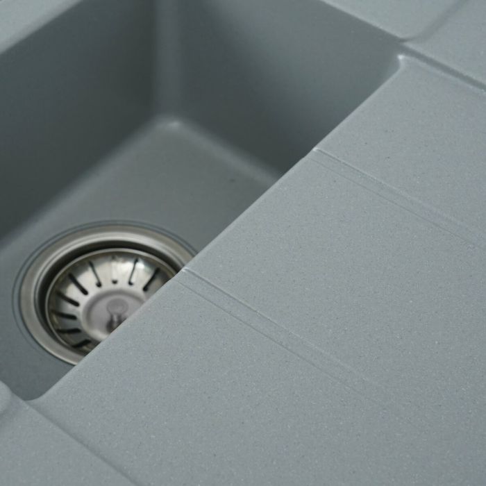 Гранітна мийка для кухні VALESO 7850W TOSKANA матова Сірий металік