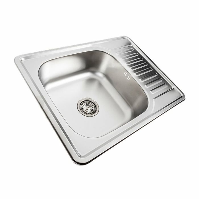 Кухонная мойка из нержавеющей стали Platinum ДЕКОР 6550 (0,8/180 мм), R
