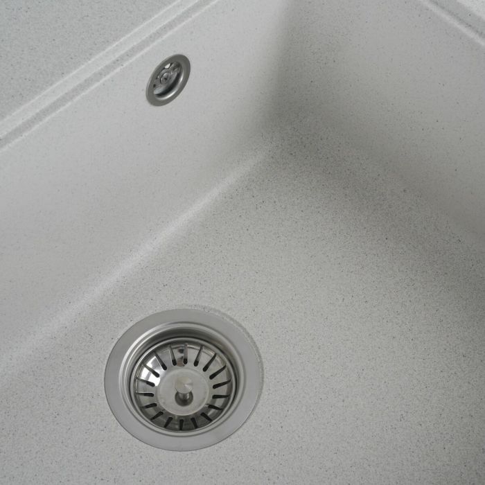 Гранитная мойка для кухни Platinum 5852 VESTA матовая Белая в точку, R