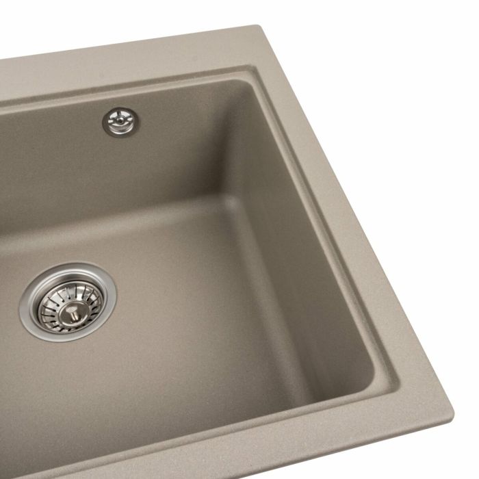 Гранитная мойка для кухни Platinum 5852 VESTA матовый Титан
