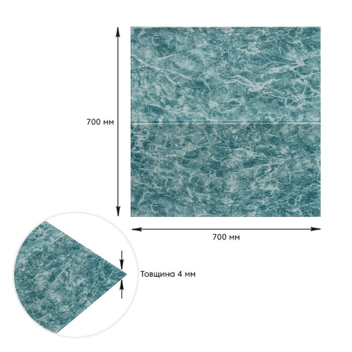 Декоративная 3D панель самоклейка Морская мраморная плитка 700x700x4мм (362) SW-00000530