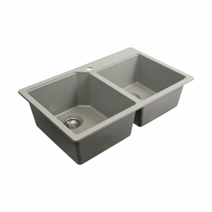 Гранитная мойка для кухни Platinum 7850 HARMONY матовая Серый металлик, R