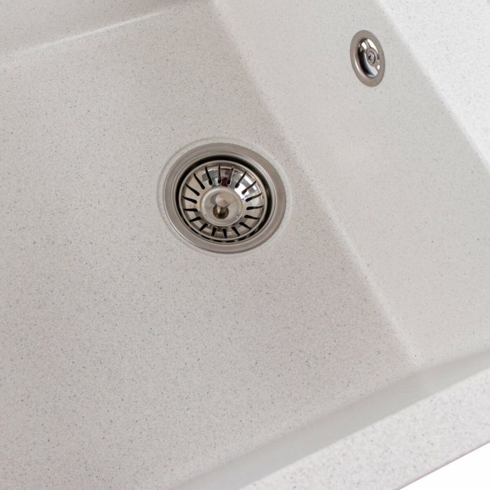 Гранитная мойка для кухни Platinum 7950 Selena матовая Белая в точку, R